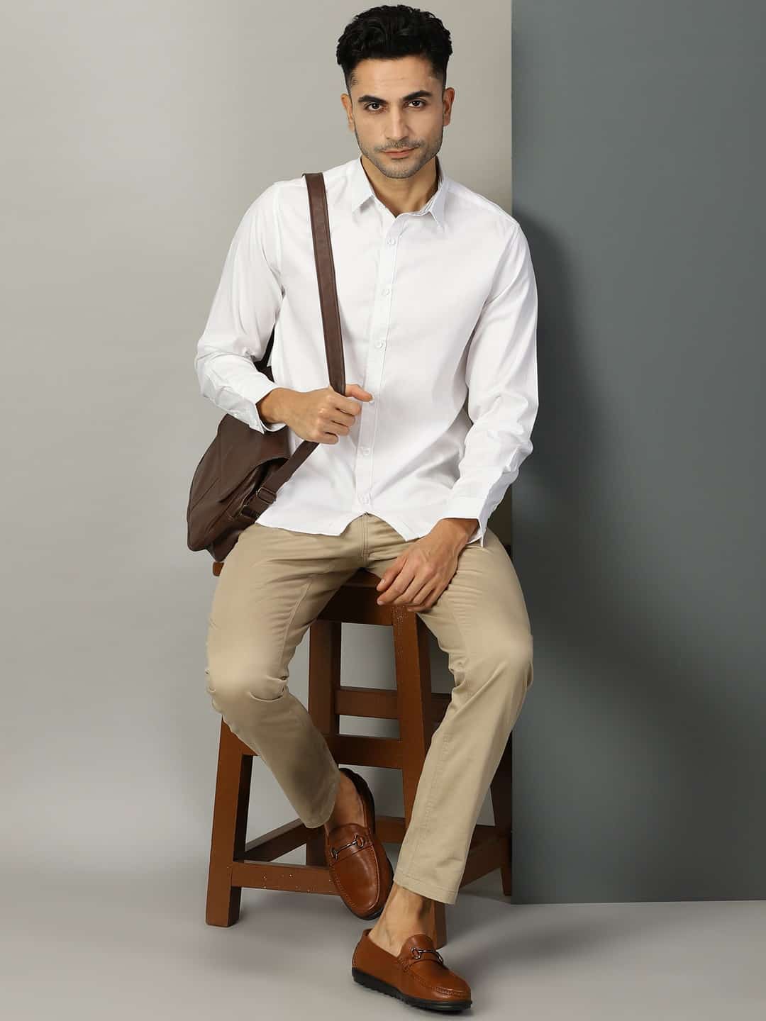 Thomas Scott Men Classic Regular Fit Cotton Oxford Casual Shirt
