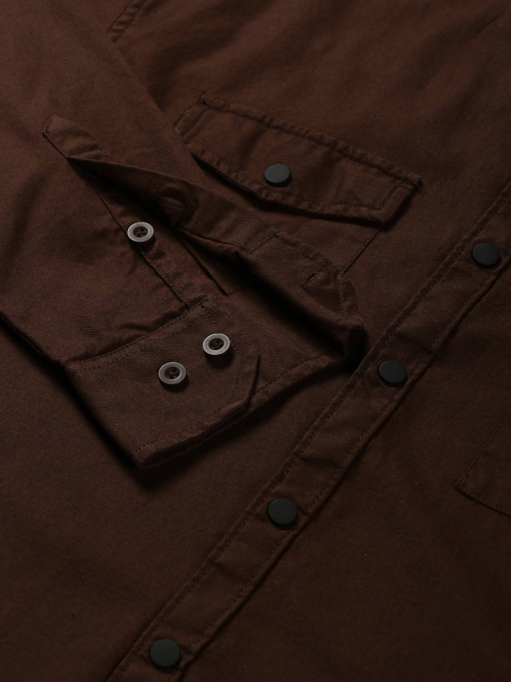 Thomas Scott Men Classic Spread Collar Twill Weave Cotton Shackets