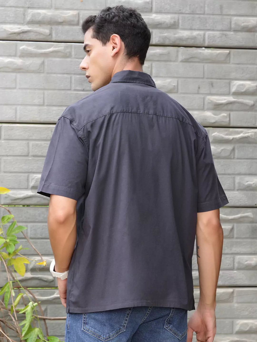 Thomas Scott Men Solid Premium Boxy Opaque Casual Shirt