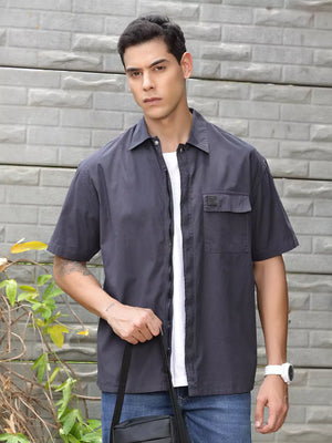 Thomas Scott Men Solid Premium Boxy Opaque Casual Shirt