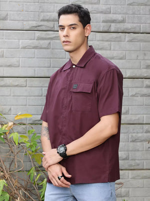 Thomas Scott Men Solid Premium Boxy Opaque Casual Shirt