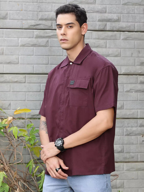 Thomas Scott Men Solid Premium Boxy Opaque Casual Shirt