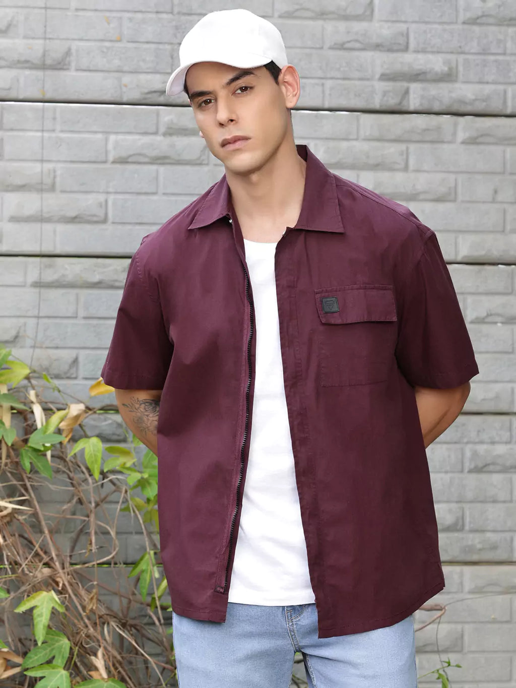 Thomas Scott Men Solid Premium Boxy Opaque Casual Shirt