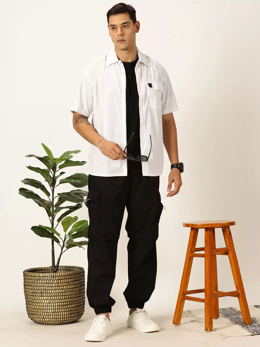 Thomas Scott Men Premium Boxy Pure Cotton Casual Shirt