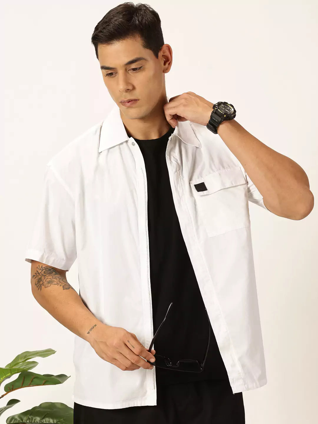Thomas Scott Men Premium Boxy Pure Cotton Casual Shirt