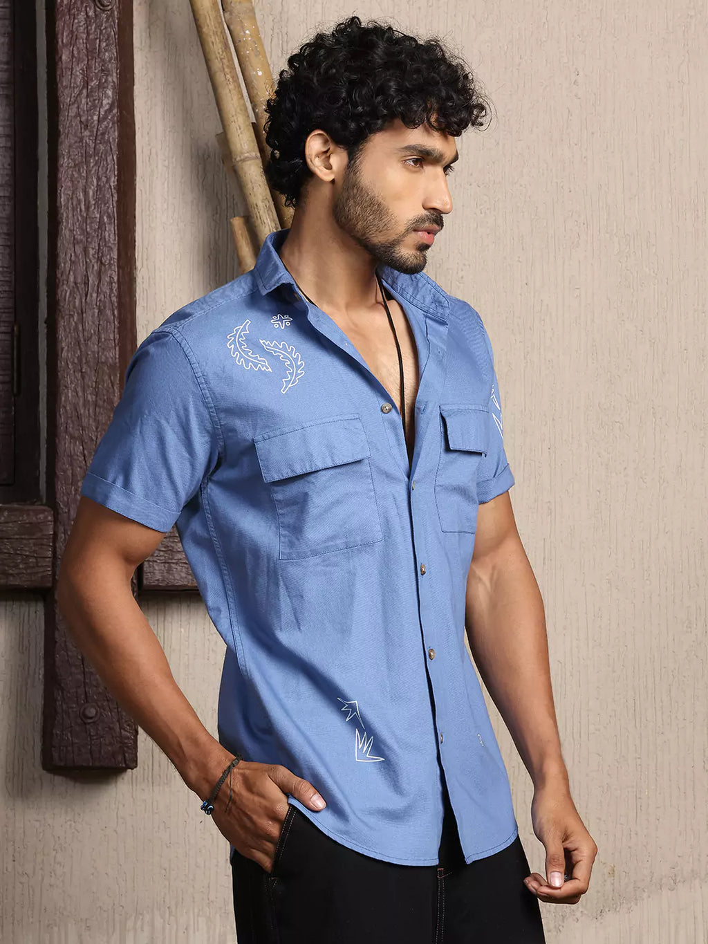 Thomas Scott Men Premium Spread Collar Opaque Cotton Casual Shirt