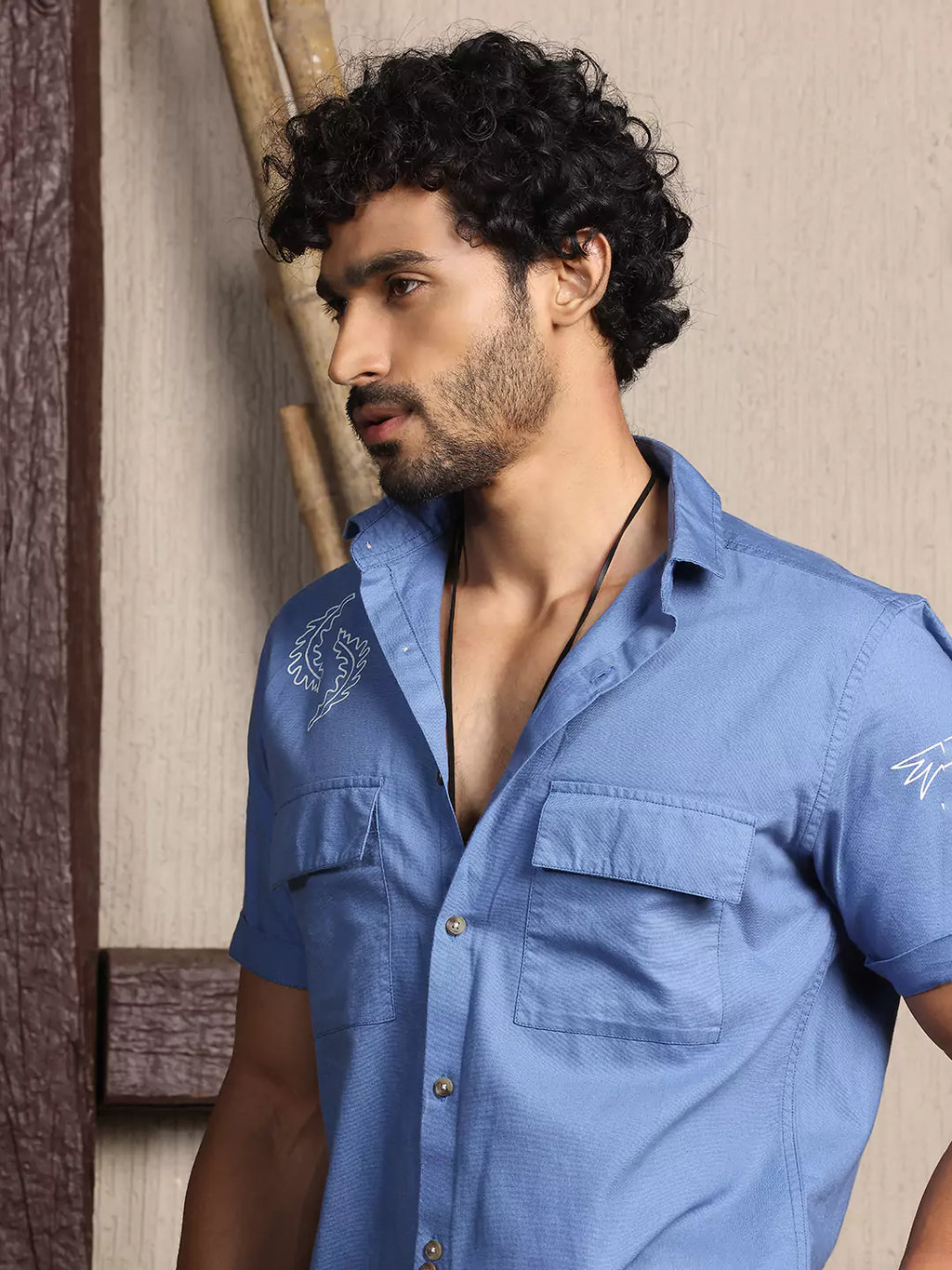 Thomas Scott Men Premium Spread Collar Opaque Cotton Casual Shirt