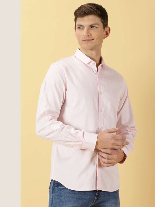 Thomas Scott Men Classic Slim Fit Spread Collar Casual Shirt