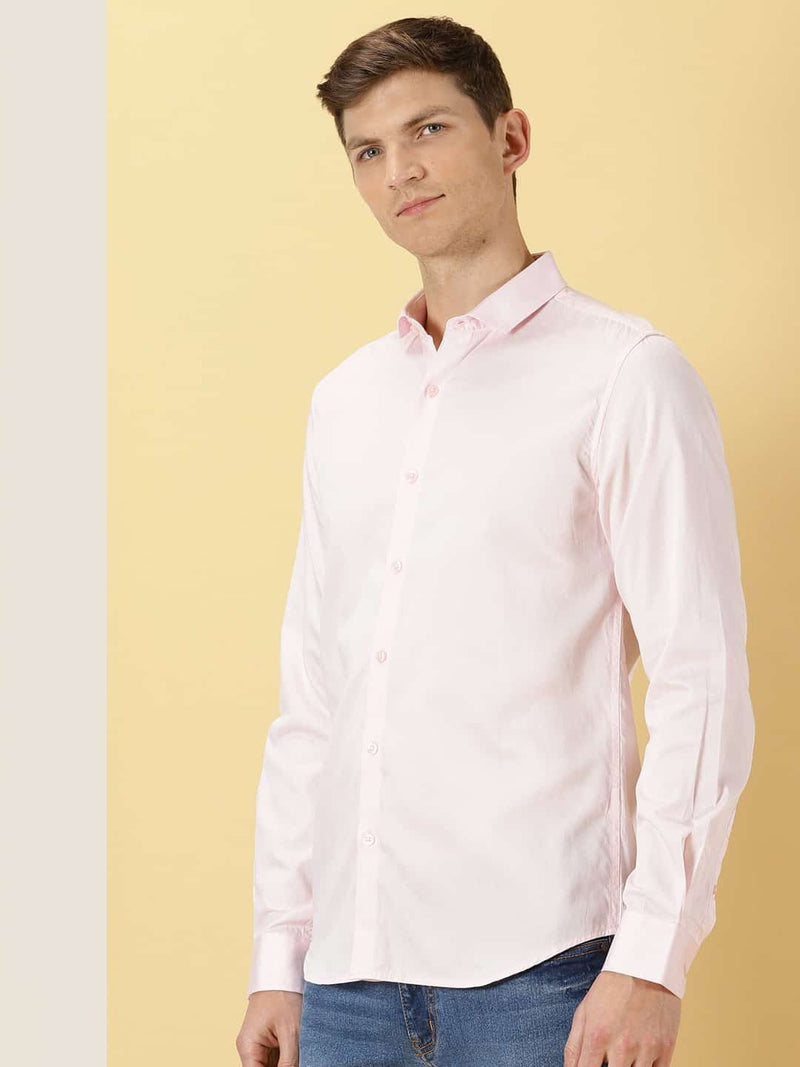 Thomas Scott Men Classic Slim Fit Spread Collar Casual Shirt