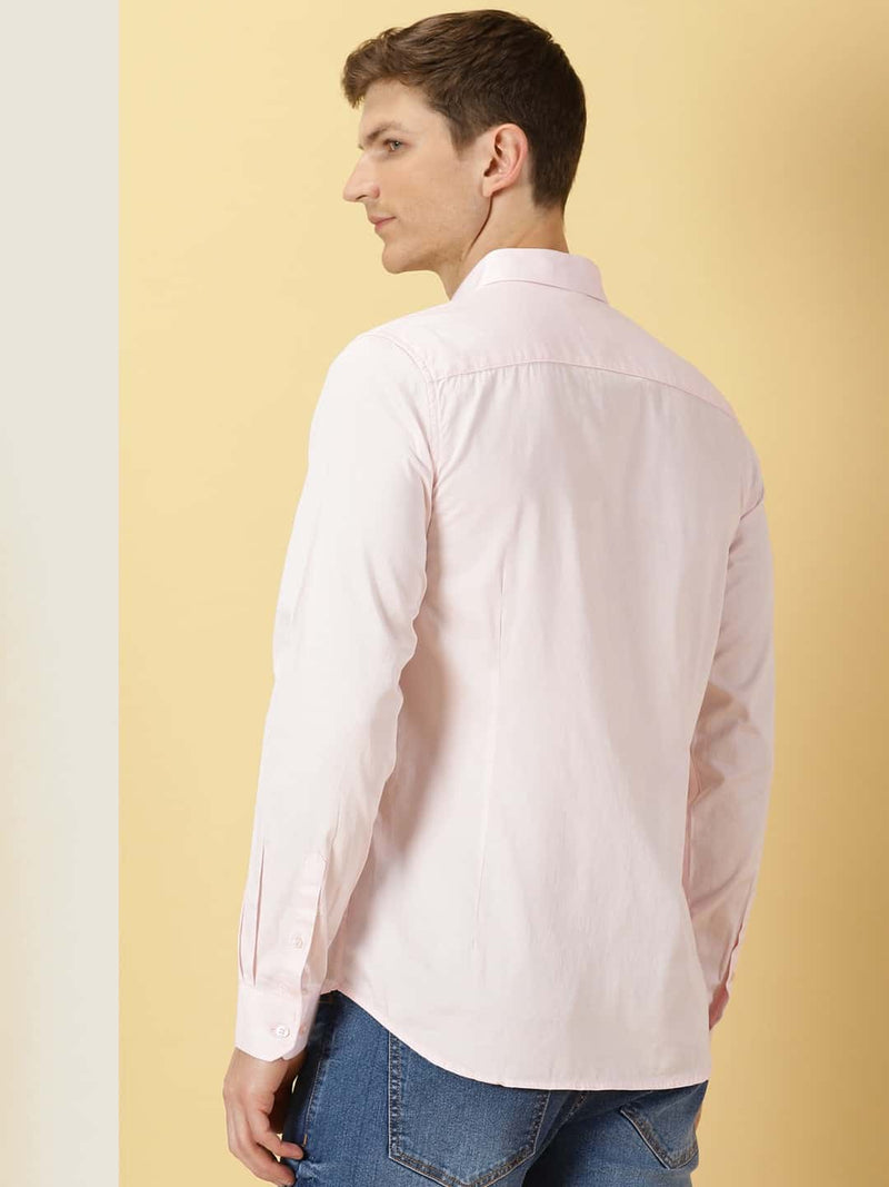 Thomas Scott Men Classic Slim Fit Spread Collar Casual Shirt