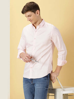 Thomas Scott Men Classic Slim Fit Spread Collar Casual Shirt