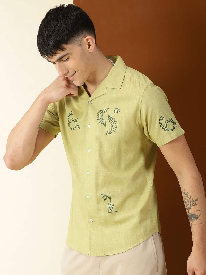 Thomas Scott Men Premium Fit Abstract Printed Pure Cotton Casual Shirt