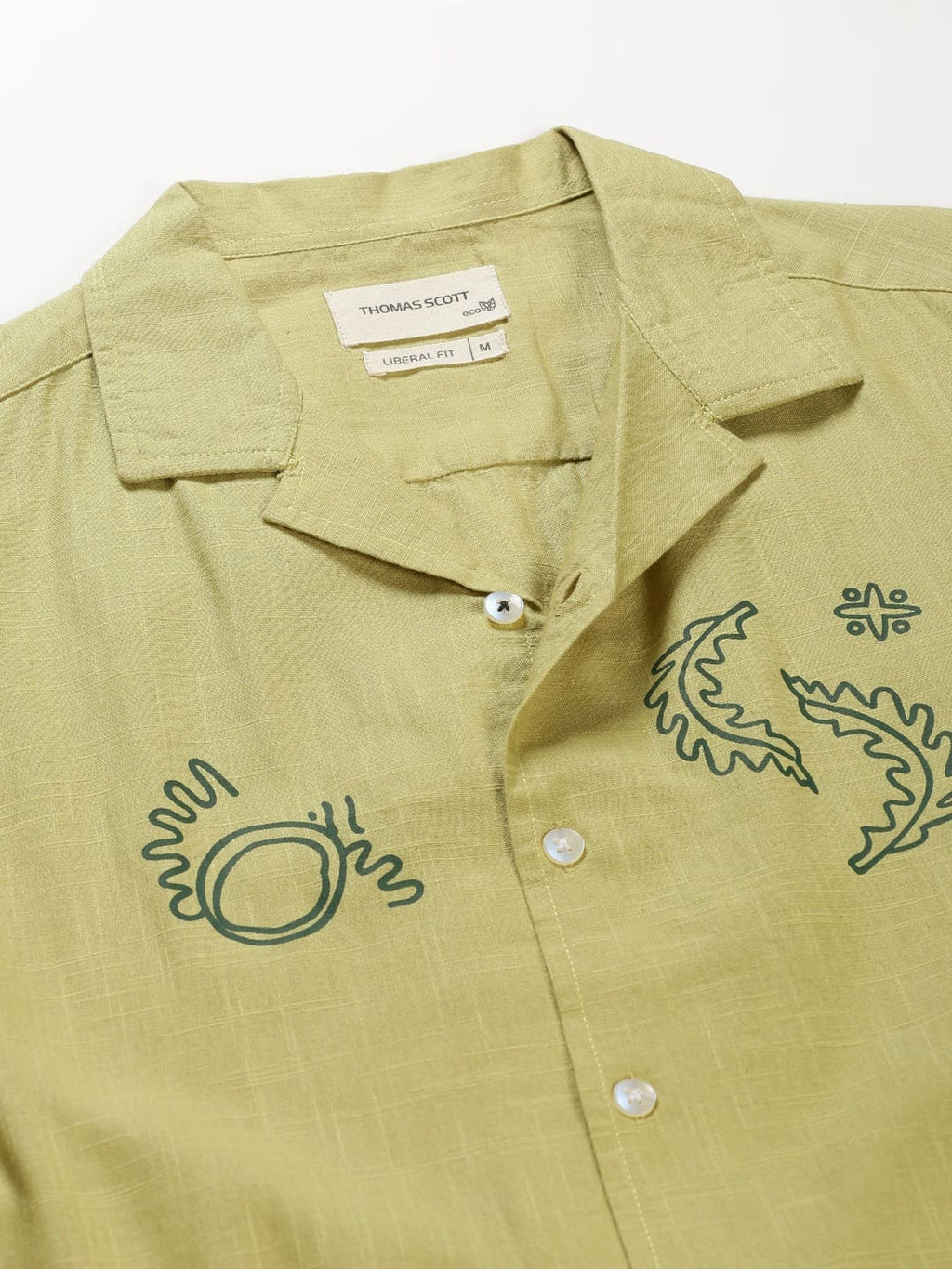 Thomas Scott Men Premium Fit Abstract Printed Pure Cotton Casual Shirt