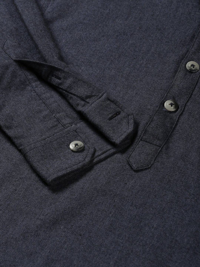 Thomas Scott Men Modern Hooded Twill Opaque Pure Cotton Casual Shirt