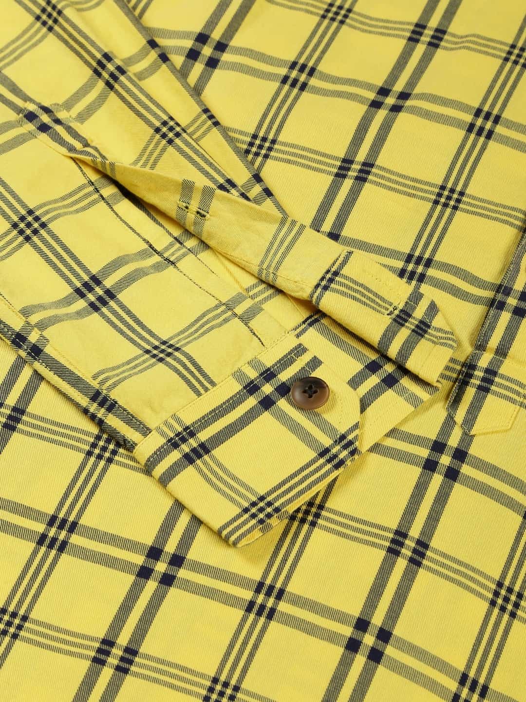 Thomas Scott Men Classic Hood Windowpane Checked Twill Casual Pure Cotton Shirt