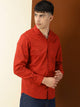 Thomas Scott Men Classic Abstract Printed Cuban Collar Cotton Casual Shirt