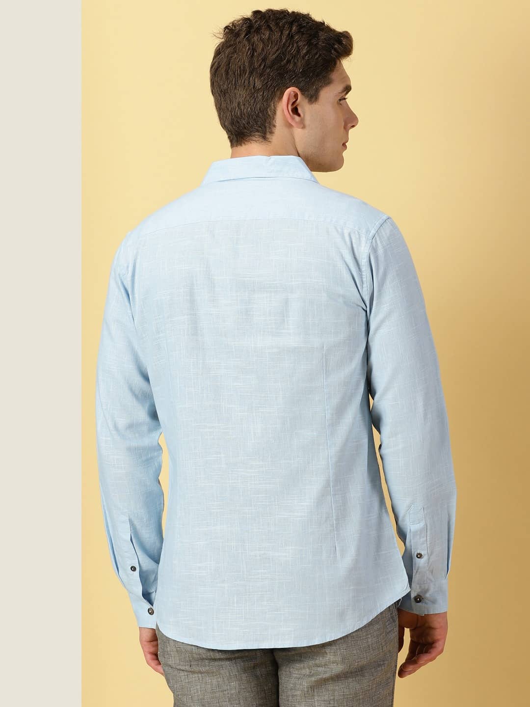 Thomas Scott Men Spread Collar Classic Cotton Linen Shacket