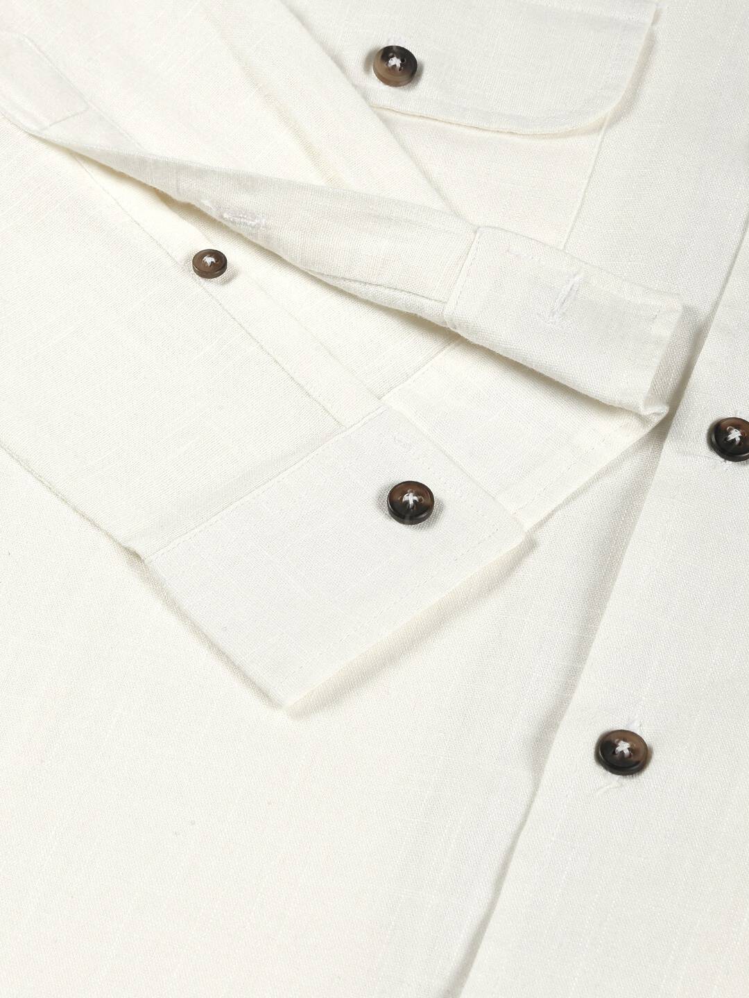 Thomas Scott Men Spread Collar Classic Cotton Linen Shacket