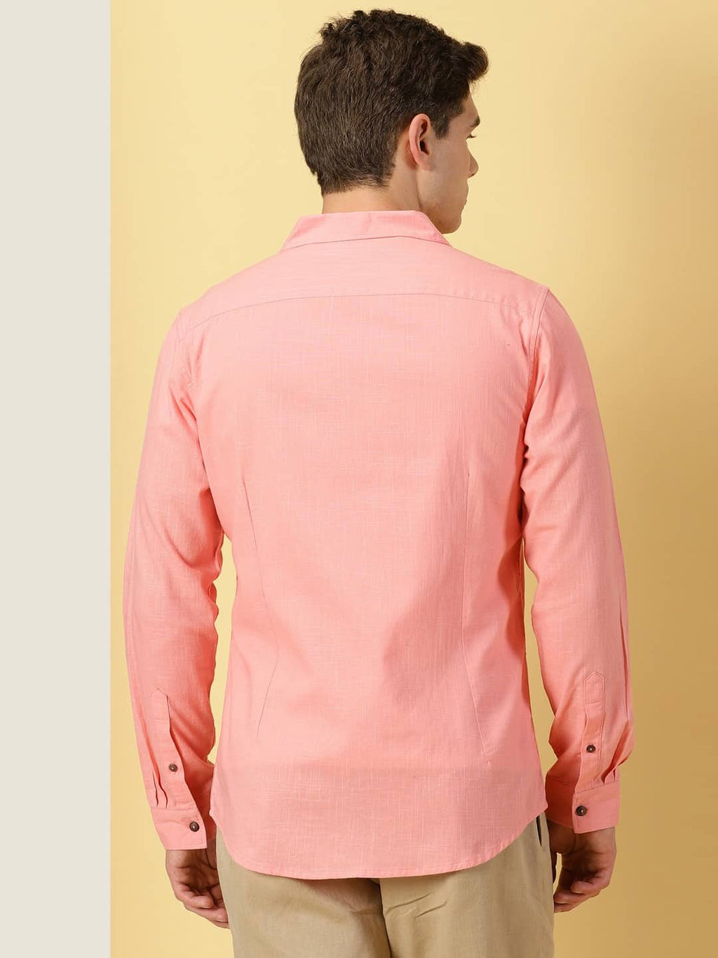 Thomas Scott Men Classic Regular Fit Cuban Collar Long Sleeve Cotton & Linen Shacket