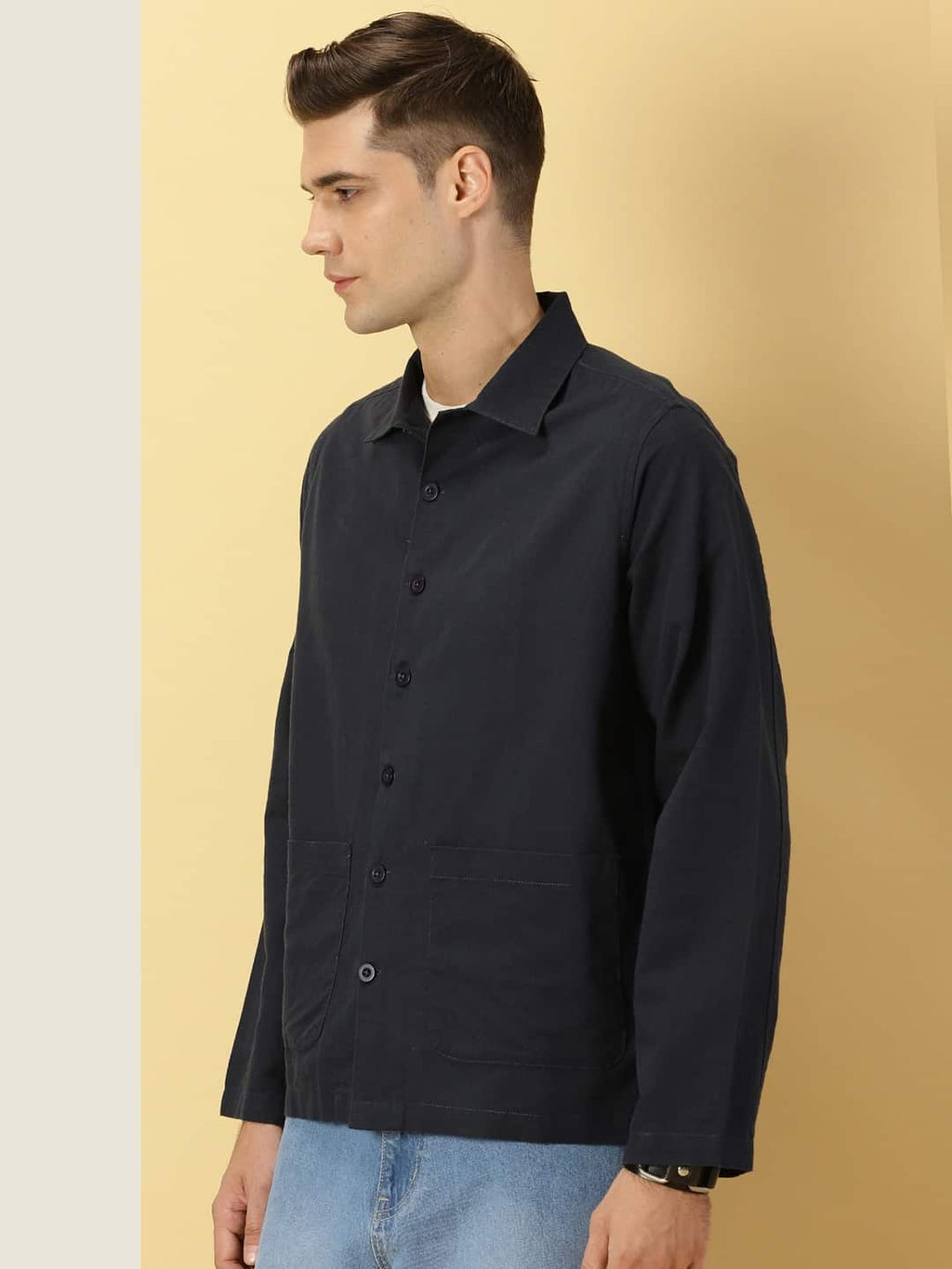 Thomas Scott Men Modern Fit Oversized Cotton Linen Casual Shirt