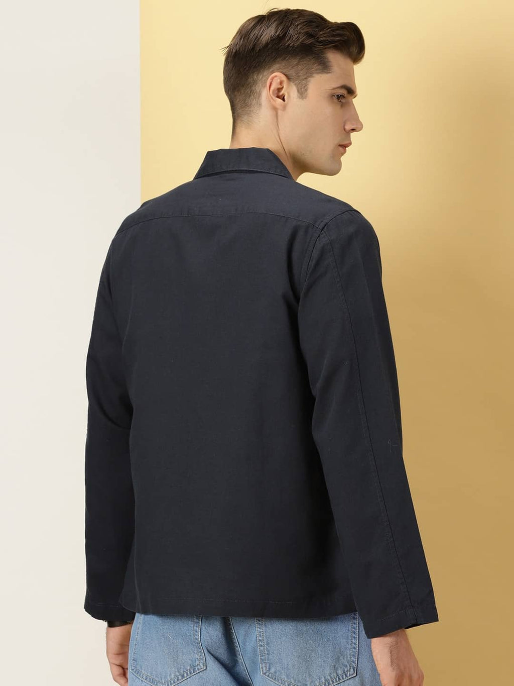 Thomas Scott Men Modern Fit Oversized Cotton Linen Casual Shirt