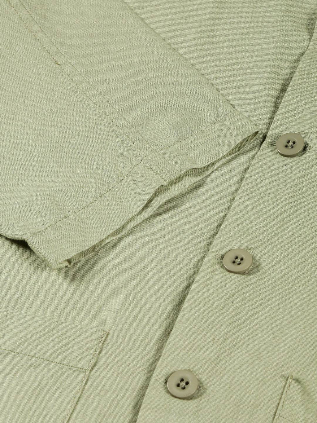 Thomas Scott Men Modern Oversized Fit Box Pocket Cotton Linen Casual Shirt