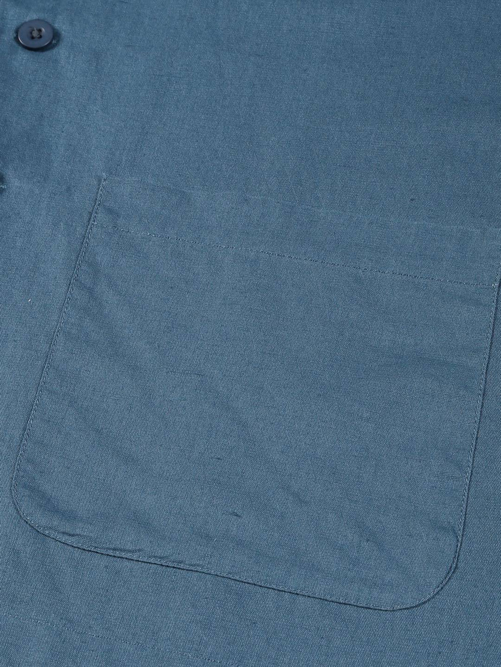 Thomas Scott Men Modern Oversized Fit Box Pocket Casual Cotton Linen Shirt