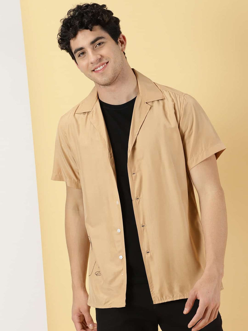 Thomas Scott Men Classic Short Sleeves Cotton Opaque Casual Shirt