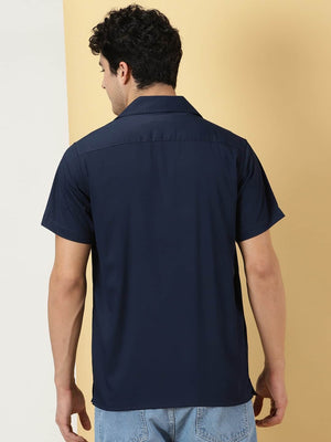 Thomas Scott Men Classic Spread Collar Short Sleeves Casual Shirt