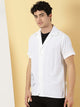 White Classic Spread Collar Short Sleeves Casual Shirt For Men