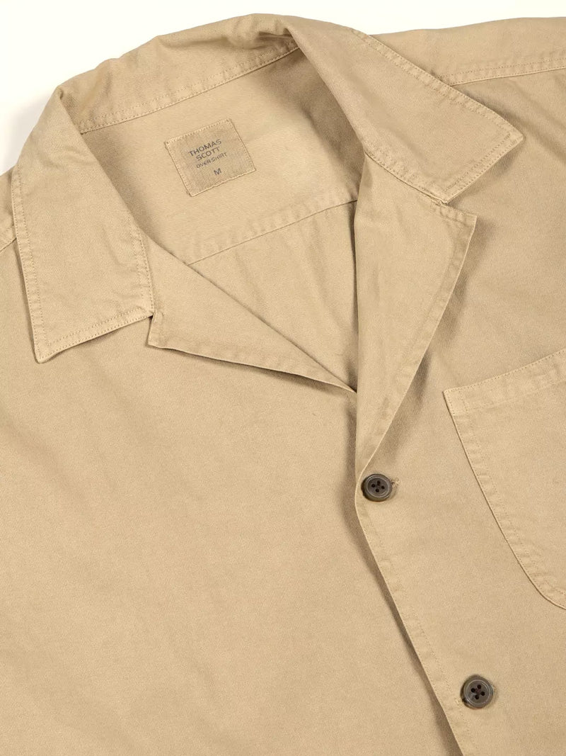 Thomas Scott Men Premium Solid Cuban Collar Casual Cotton Oversized Shirt