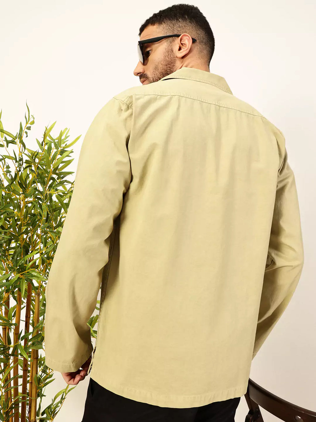 Thomas Scott Men Premium Solid Cuban Collar Pure Cotton Casual Shirt