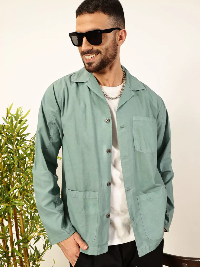 Thomas Scott Men Premium Pocket Detailing Solid Casual Shirt