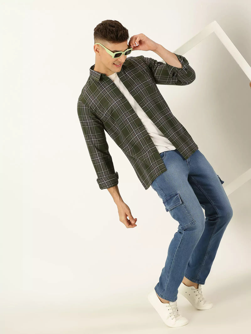 Thomas Scott Men Standard Tartan Checked Casual Shirt