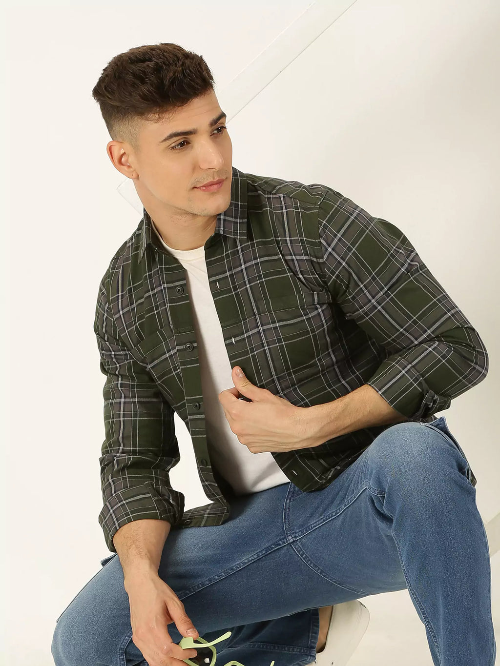 Thomas Scott Men Standard Tartan Checked Casual Shirt