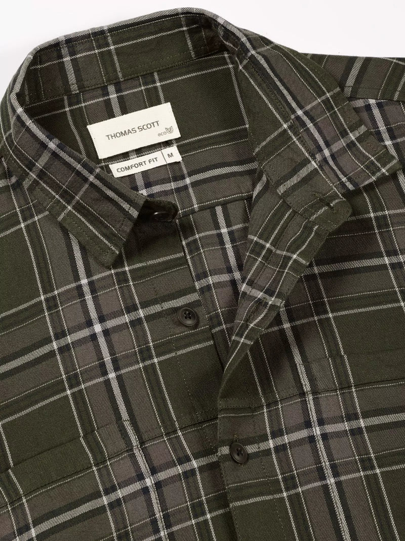 Thomas Scott Men Standard Tartan Checked Casual Shirt
