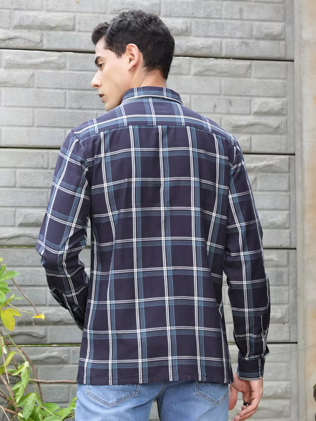 Thomas Scott Men Premium Checked Pure Cotton Casual Shirt