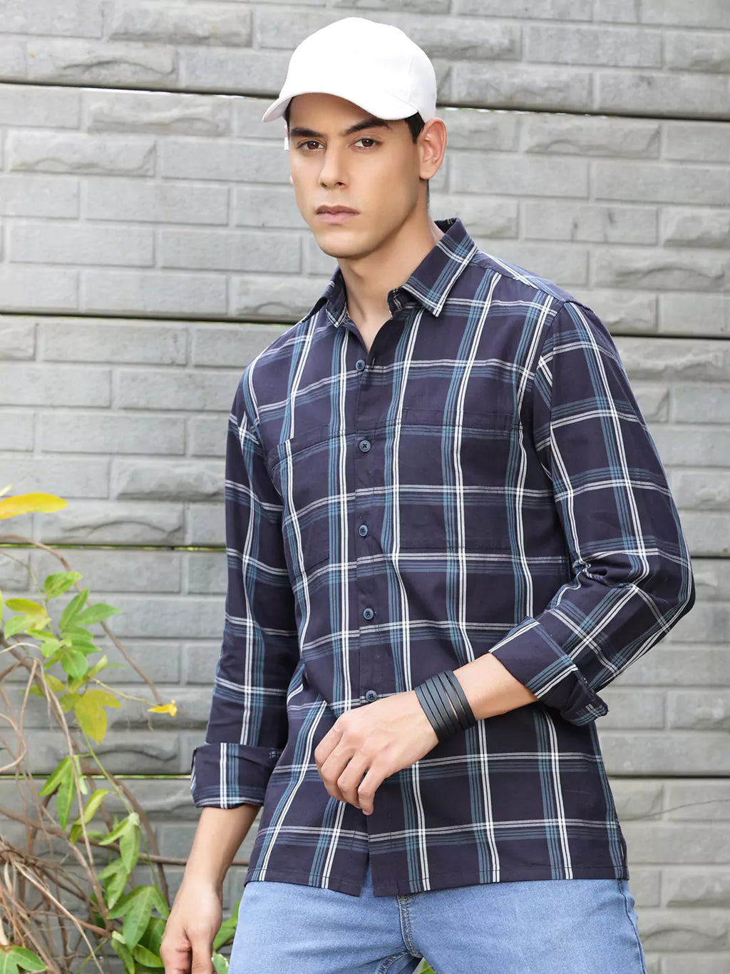Thomas Scott Men Premium Checked Pure Cotton Casual Shirt