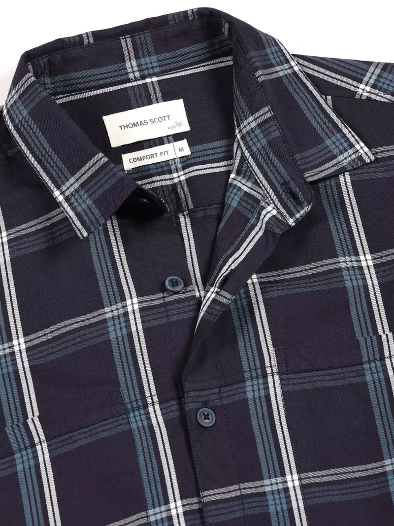 Thomas Scott Men Premium Checked Pure Cotton Casual Shirt
