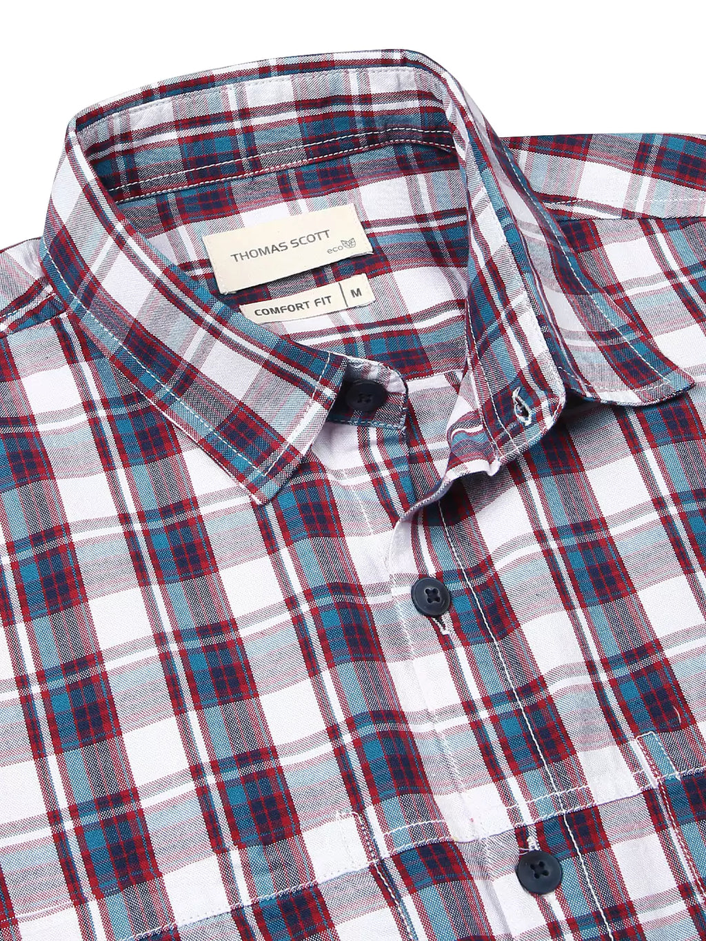 Thomas Scott Men Premium Tartan Checks Opaque Cotton Casual Shirt