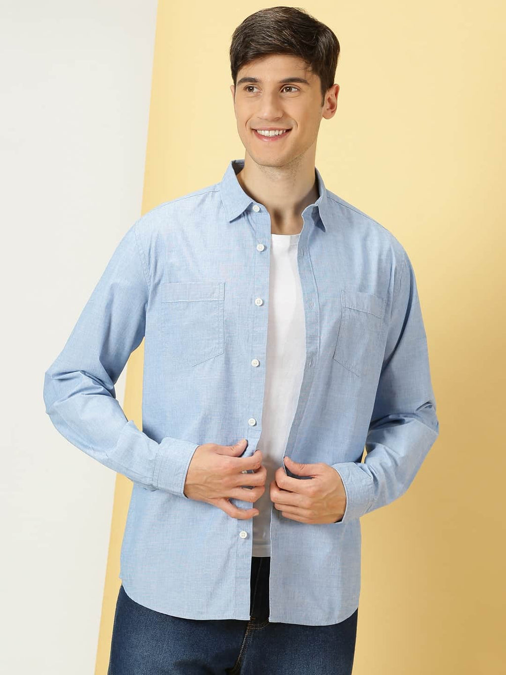 Thomas Scott Men Classic Opaque Cotton Casual Shirt