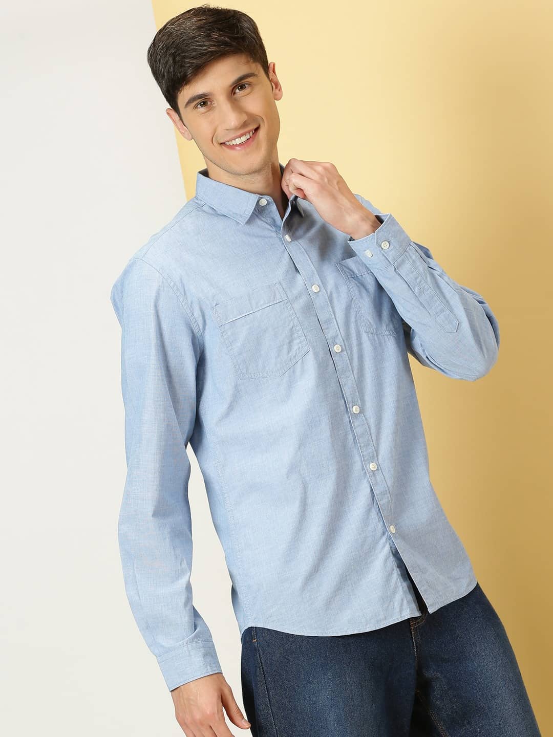 Thomas Scott Men Classic Opaque Cotton Casual Shirt