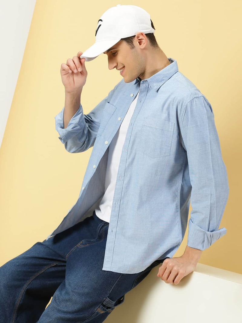 Thomas Scott Men Classic Opaque Cotton Casual Shirt