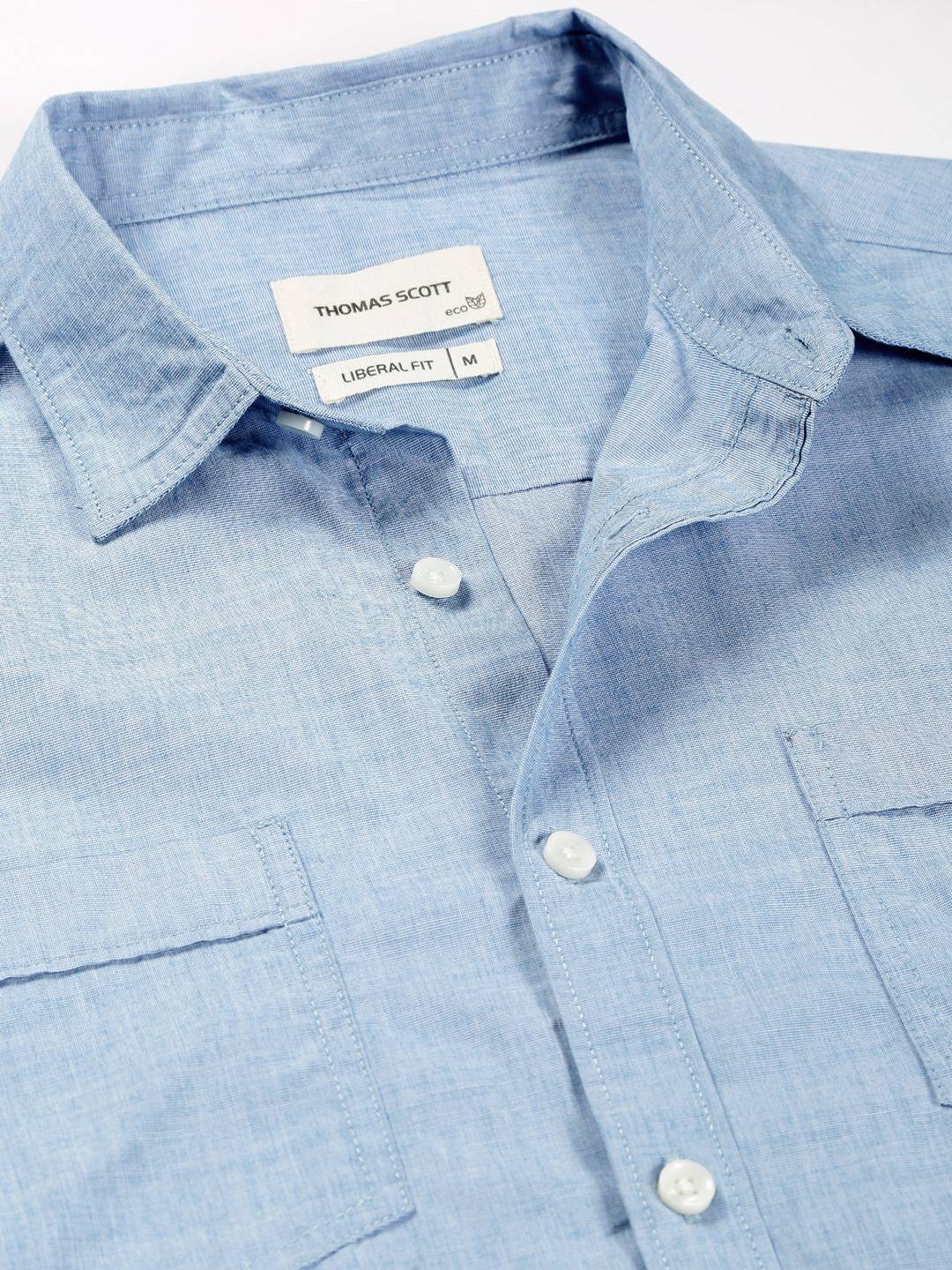 Thomas Scott Men Classic Opaque Cotton Casual Shirt