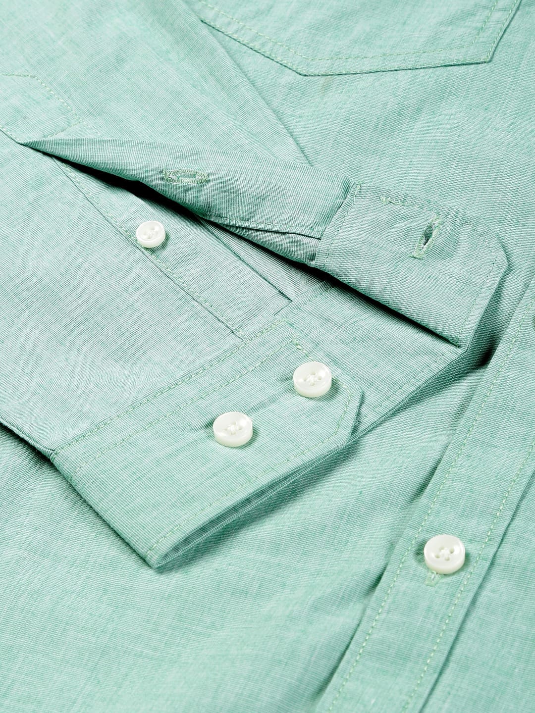 Thomas Scott Men Classic Spread Collar Chambray Pure Cotton Casual Shirt