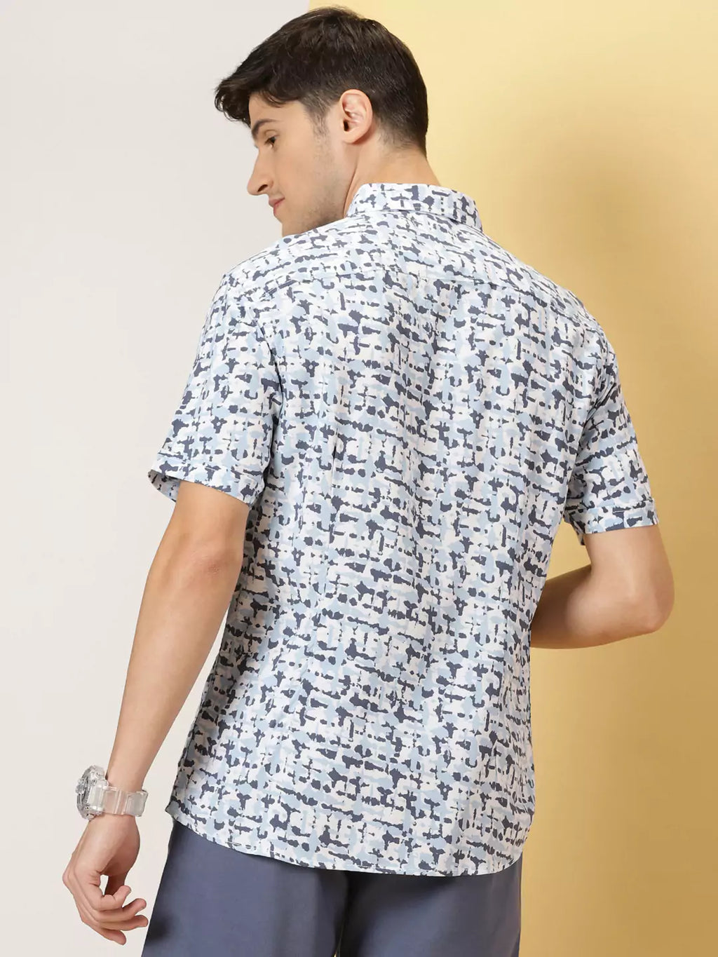 Thomas Scott Men Classic Abstract Printed Cotton Shirt