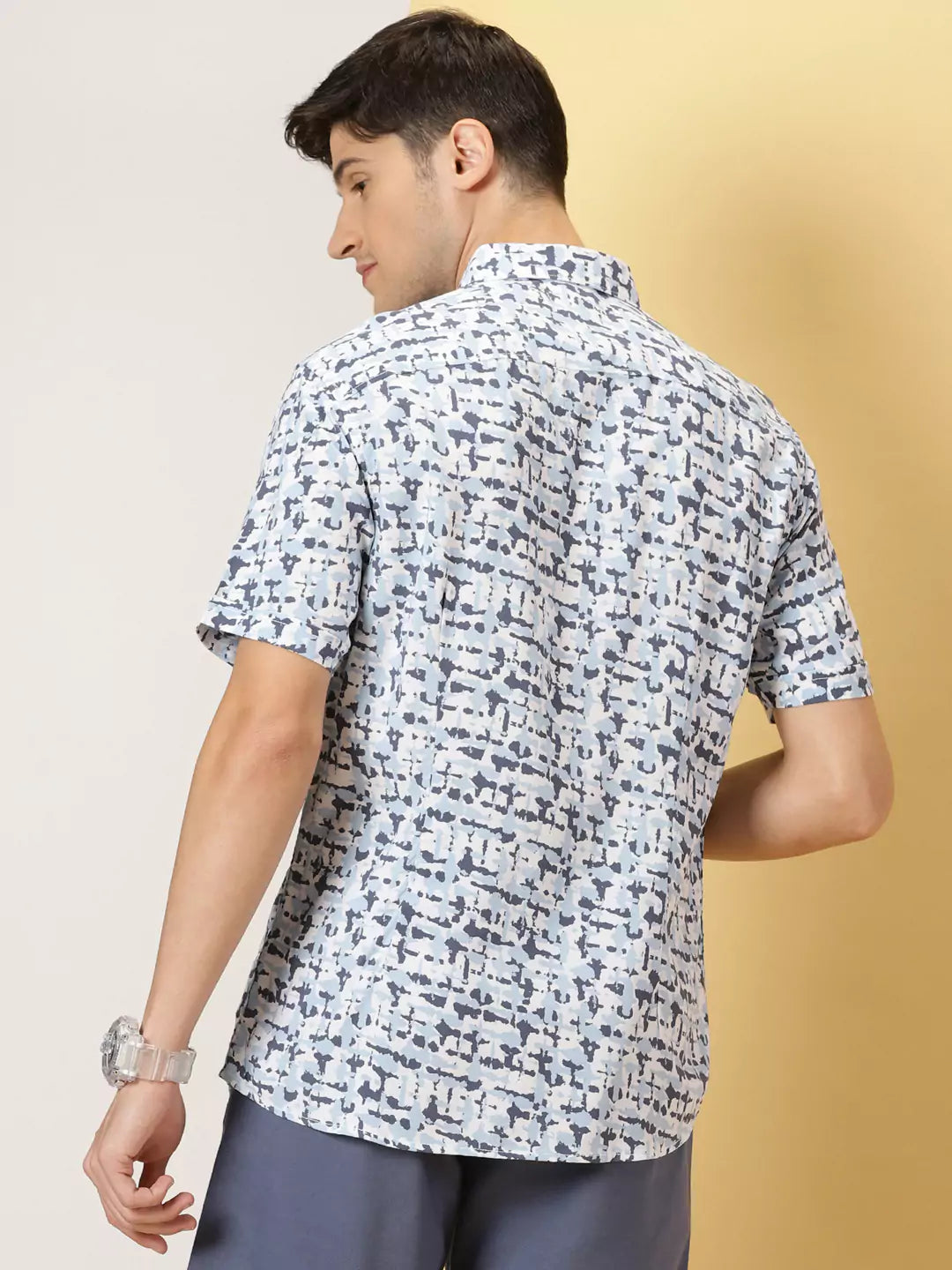 Thomas Scott Men Classic Abstract Printed Cotton Shirt