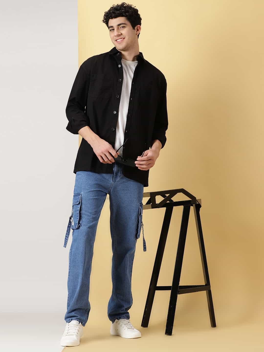 Thomas Scott Men Smart Pure Cotton Oversized Casual Shirt