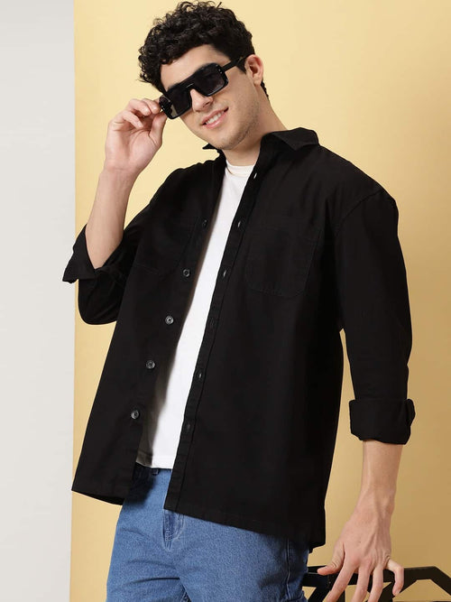 Thomas Scott Men Smart Pure Cotton Oversized Casual Shirt