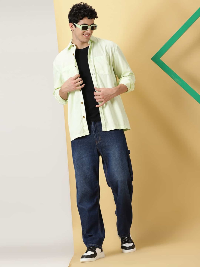 Thomas Scott Men Smart Pure Cotton Oversized Casual Shirt
